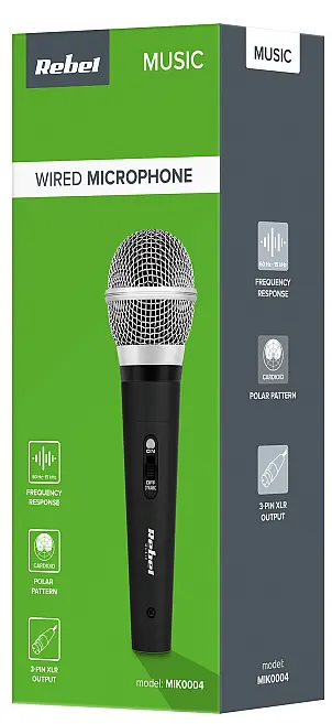 Mikrofon dynamiczny wokalowy REBEL DM-525 box
