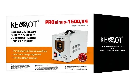 Awaryjne zasilanie KEMOT PROsinus-1500 24V URZ3427 box