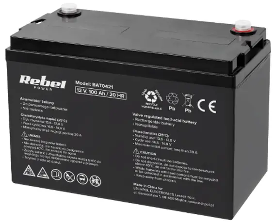 Akumulator żelowy VRLA AGM Rebel 12V 100Ah