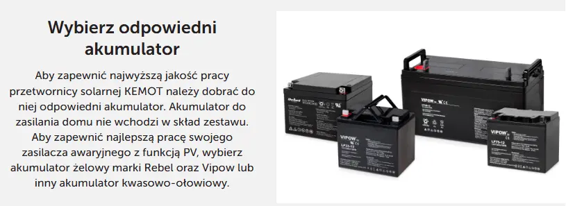KEMOT PROsolar-2500 URZ3419 akumulatory