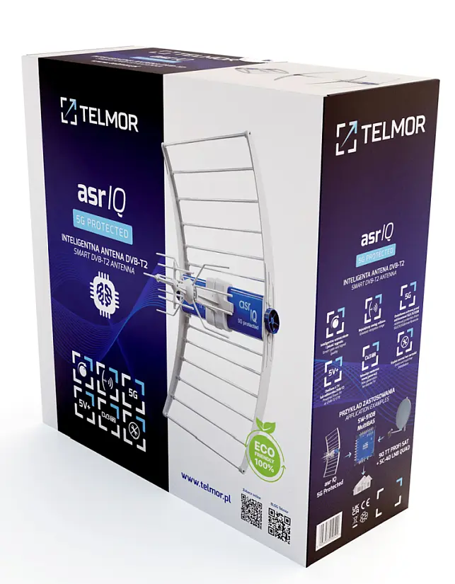 Antena TV DVB-T/T2 ASR IQ 5G protected ZZA-7 TELMOR box